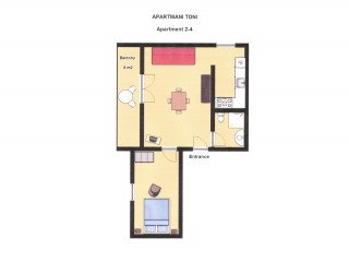 Appartement 1, plattegrond